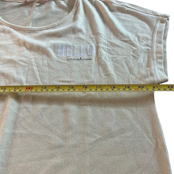 La Vie en Rose ‘hello sunshine’ Pajama set  with sloth print pants size M/L - Picture 8 of 14